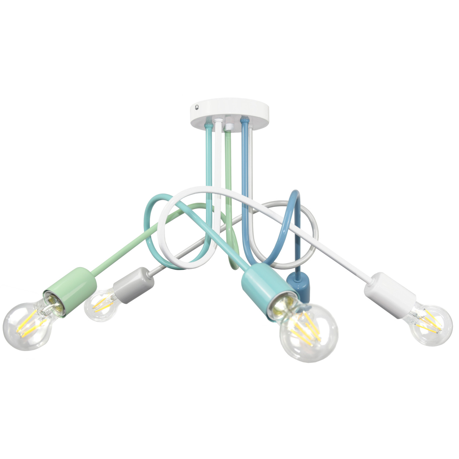 Pendant lamp 1001/5MP2 MONDO, 5xE27/60W, blue, gray, turquoise, aquamarine, white