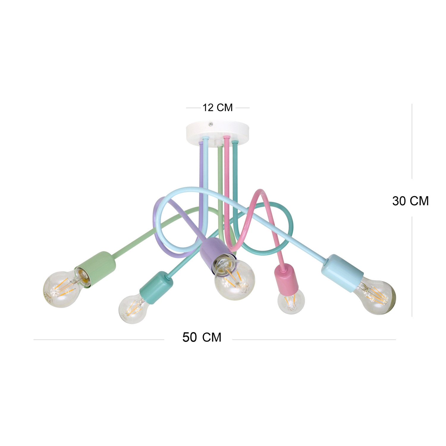 Závěsné svítidlo 1001/5MP1 MONDO, 5xE27/60W, růžová, tyrkysová, akvamarínová, fialová, modrá foto2