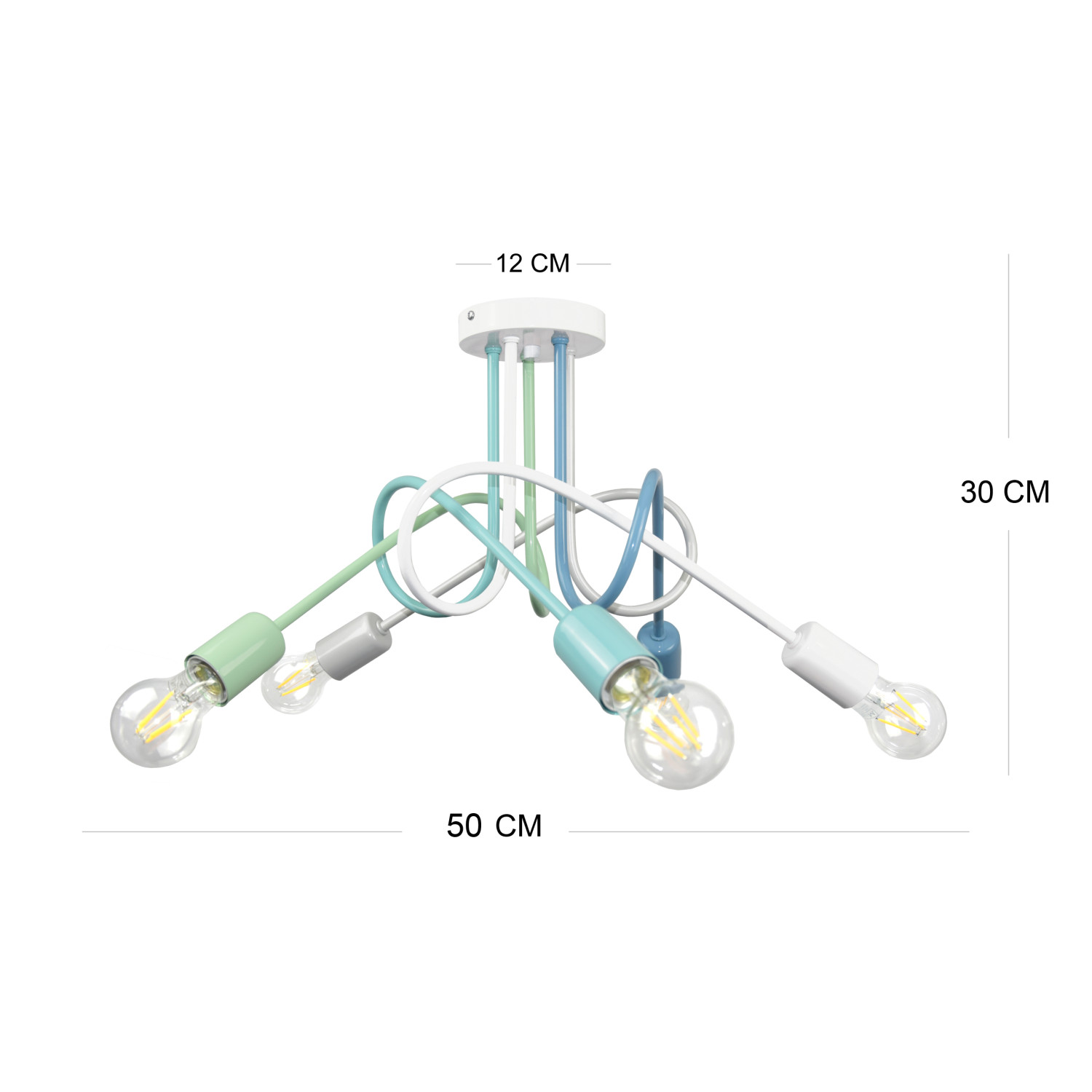 Pendant lamp 1001/5MP2 MONDO, 5xE27/60W, blue, gray, turquoise, aquamarine, white foto2