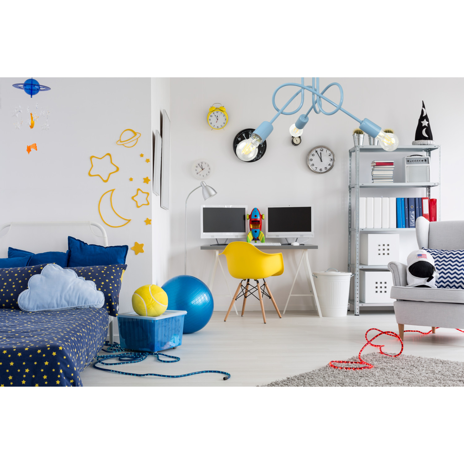 Pendant lamp 1001/3PN MONDO, 3xE27/60W, blue pastel foto2