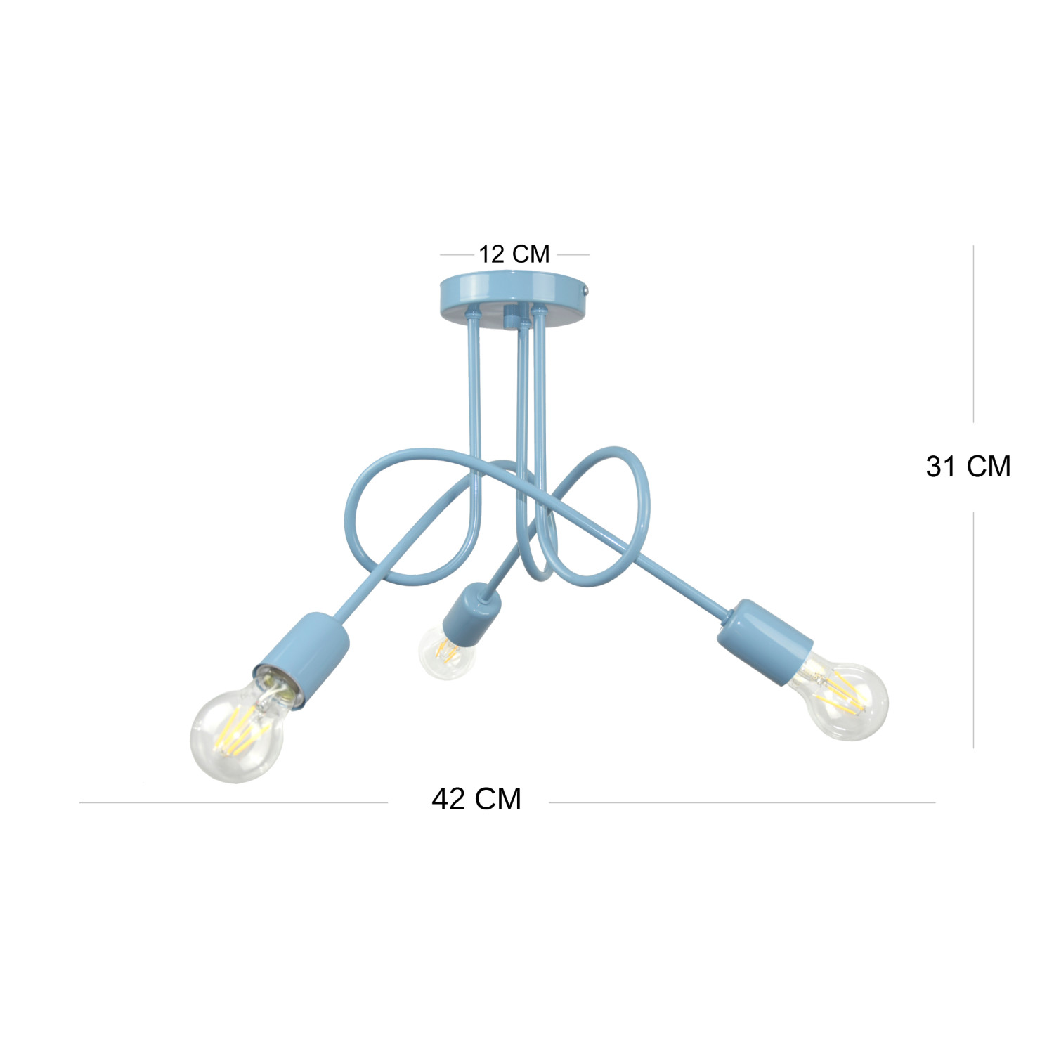 Pendant lamp 1001/3PT MONDO, 3xE27/60W, turquoise pastel foto2