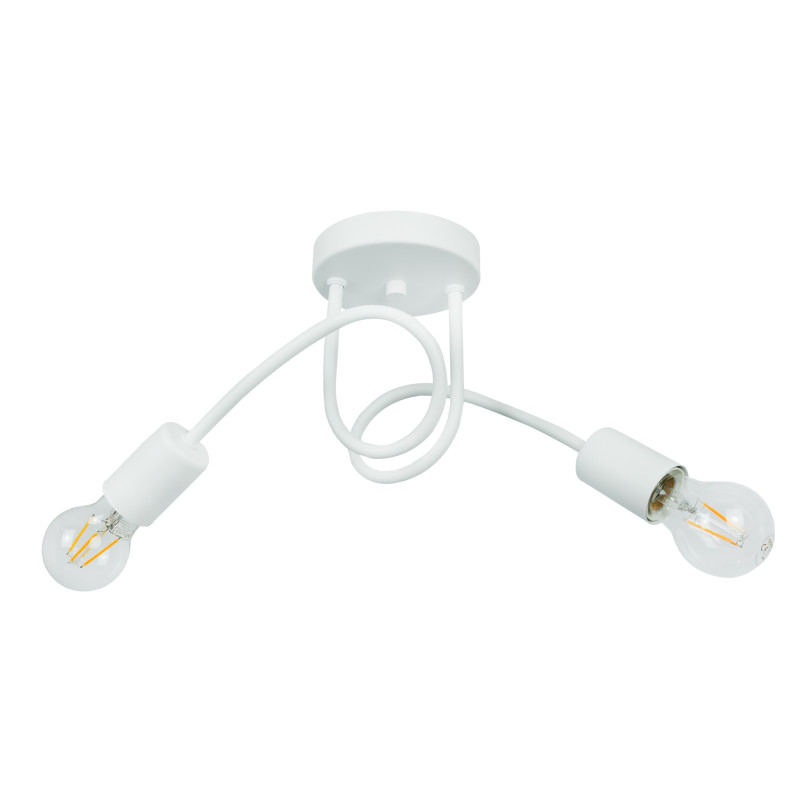 Children's room ceiling lamp "MONDO" collection, white matte color, for two LED bulbs