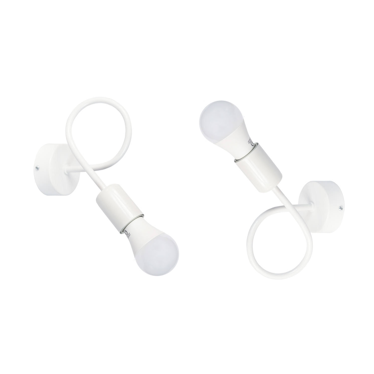 Wall light with bent metal arm into a knot, white glossy color, collection "MONDO" art.1001/1 B foto2