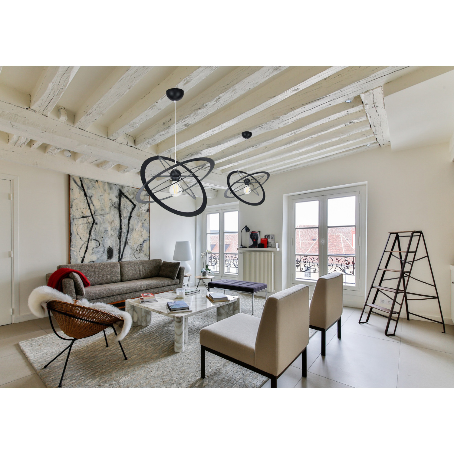 Závěsné svítidlo 2005/1CZS SFERIS, 1xE27/60W, černá struktura foto5