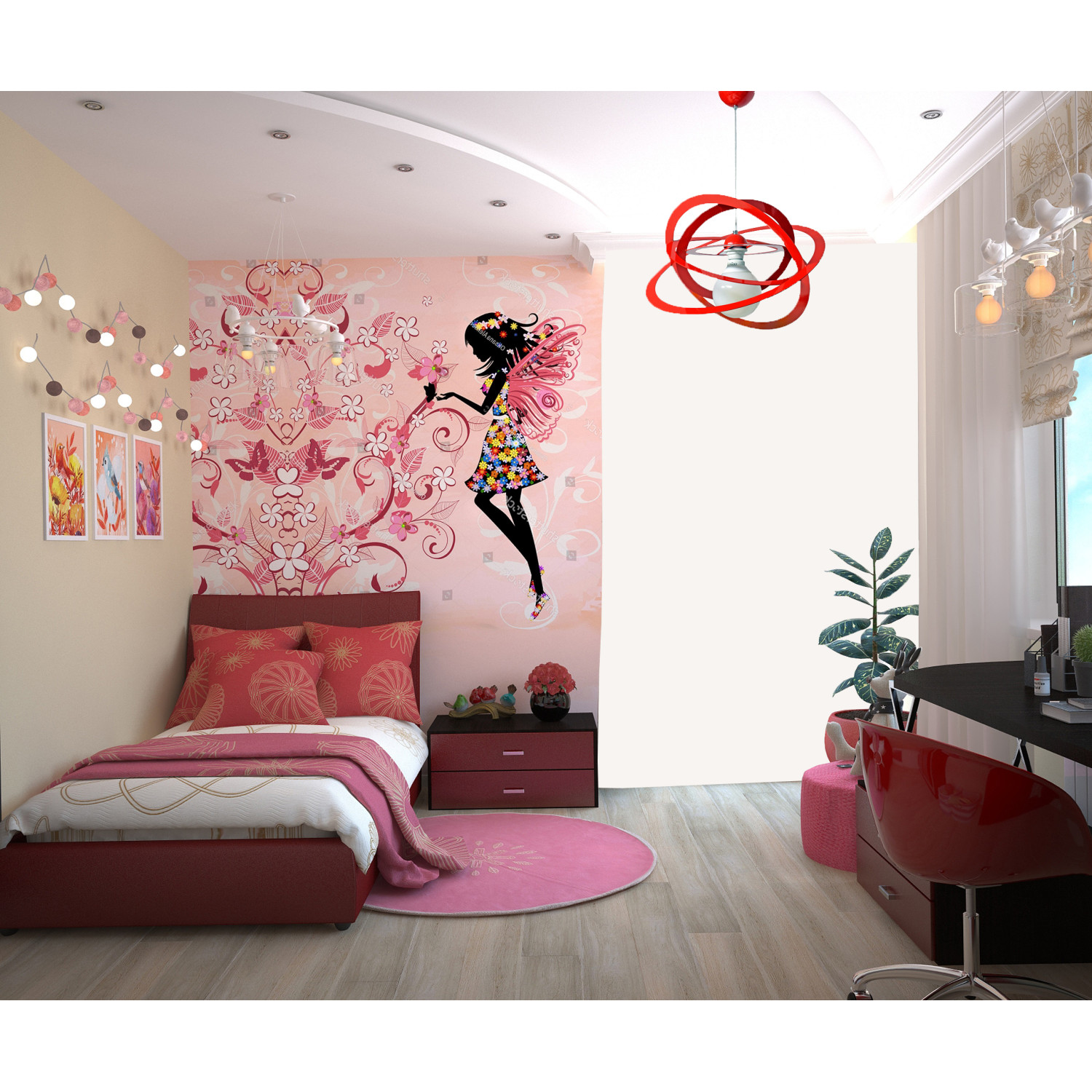 Pendant lamp 2005/1C SFERIS, 1xE27/60W, red foto4