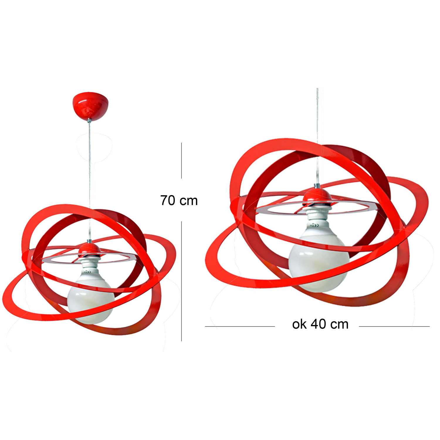 Pendant lamp 2005/1C SFERIS, 1xE27/60W, red foto2