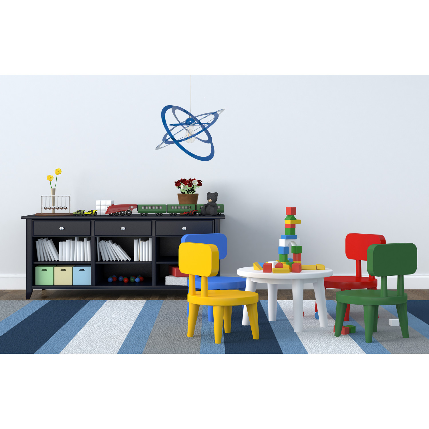 Závěsné svítidlo 2005/1GR SFERIS, 1xE27/60W, modrá foto7