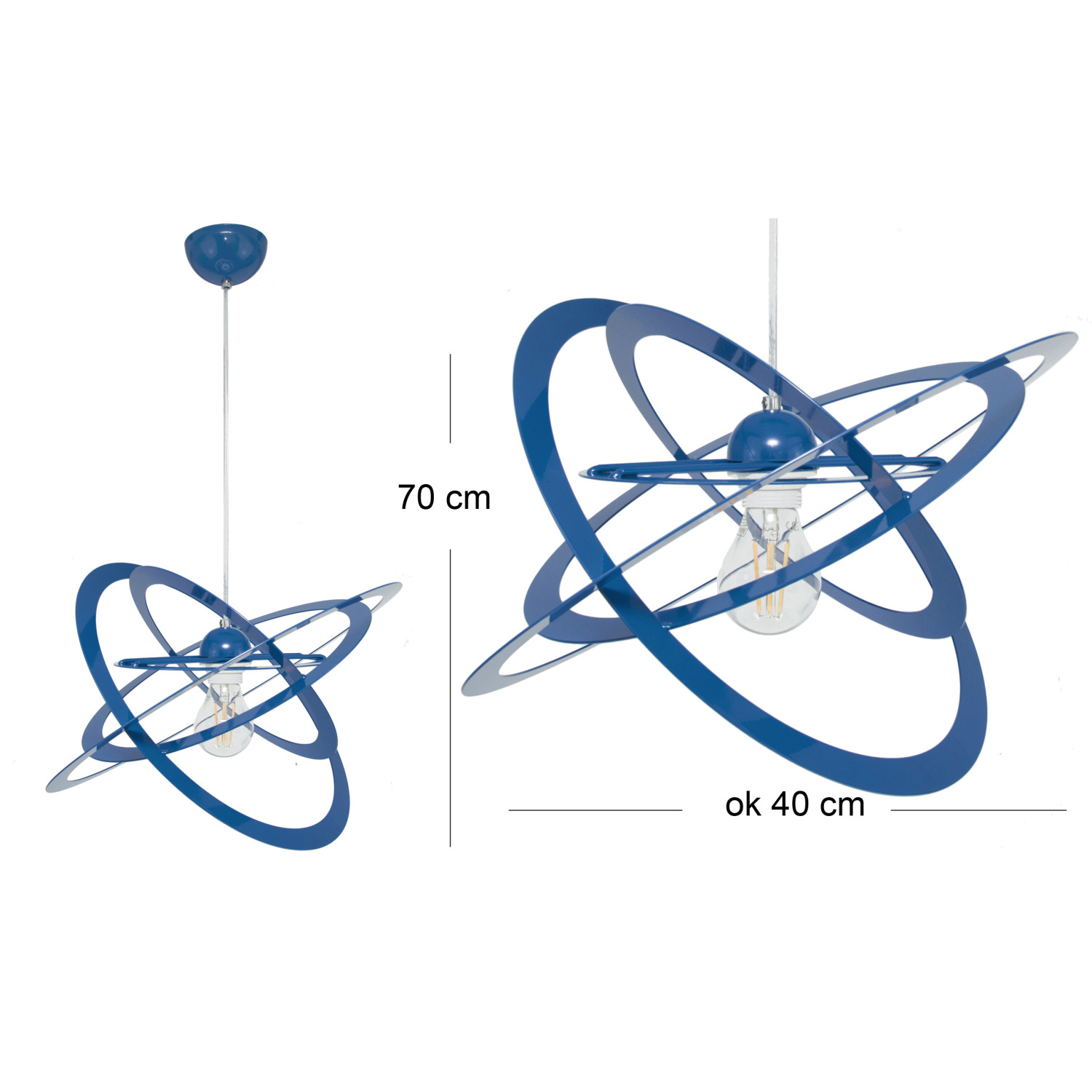 Závěsné svítidlo 2005/1GR SFERIS, 1xE27/60W, modrá foto4