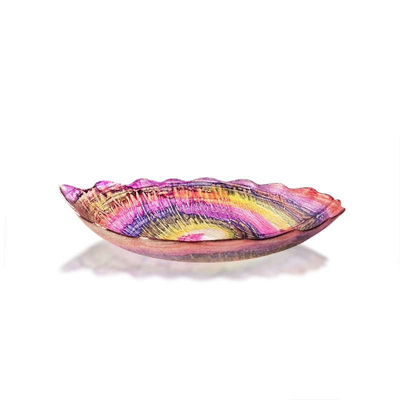 Glass bowl oval in the form of a leaf 400 mm FG 19