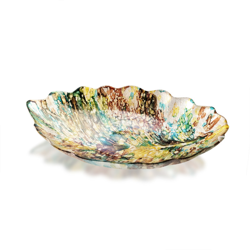 Glass bowl oval in the form of a leaf 400 mm FG 20
