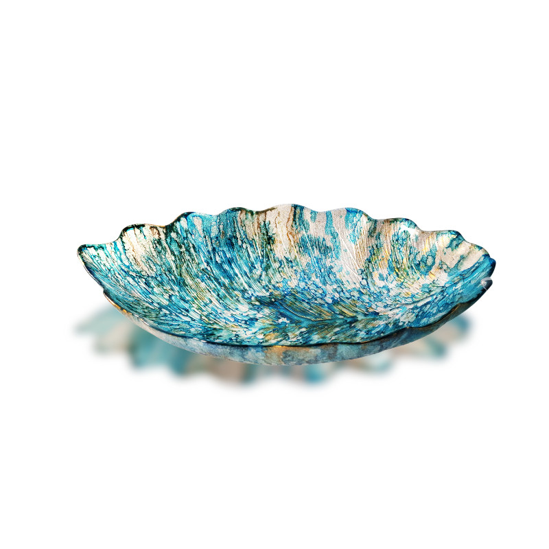 Glass bowl oval in the form of a leaf 400 mm FG 22