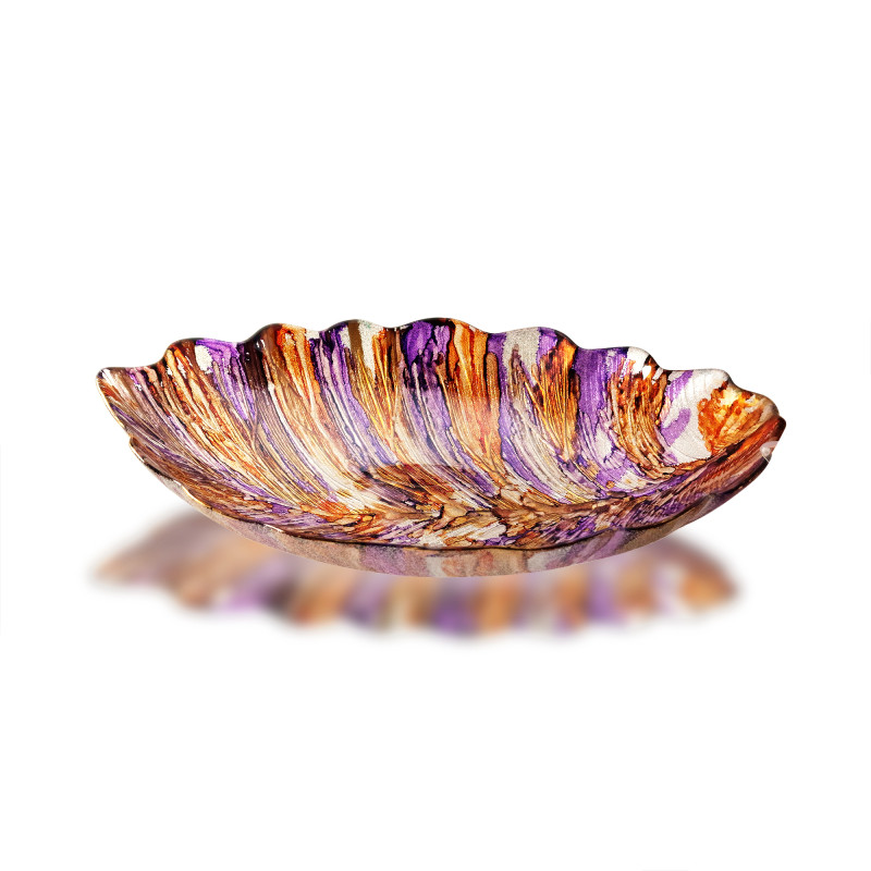 Glass bowl oval in the form of a leaf 400 mm FG 25