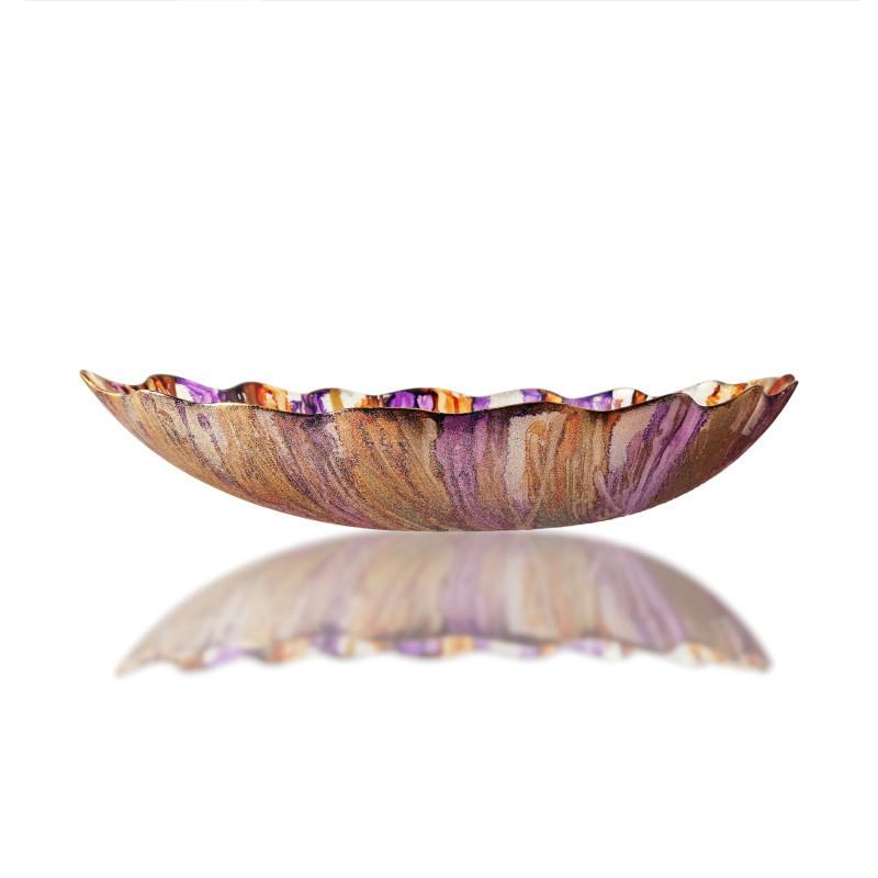 Glass bowl oval in the form of a leaf 400 mm FG 25 foto3
