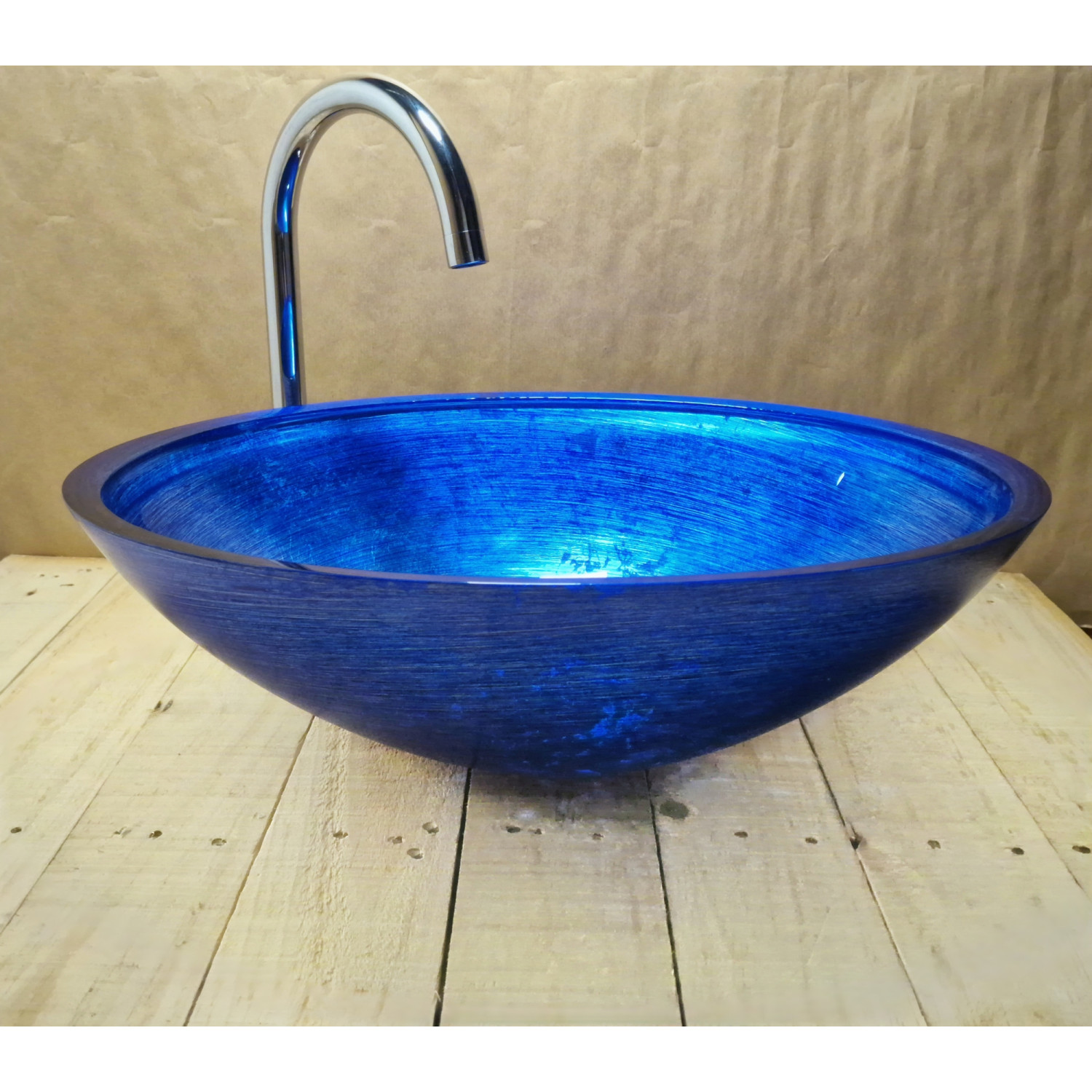 Skleněné designové umyvadlo  "Blue Silver Elegance" U 004 foto6