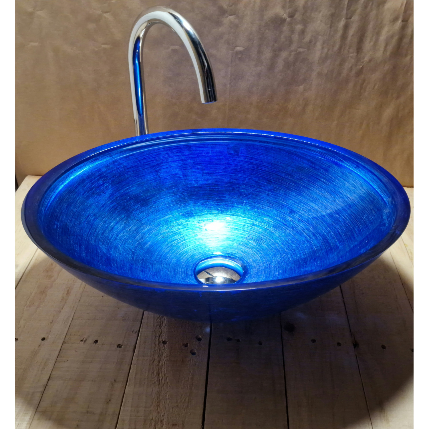 Skleněné designové umyvadlo  "Blue Silver Elegance" U 004 foto3