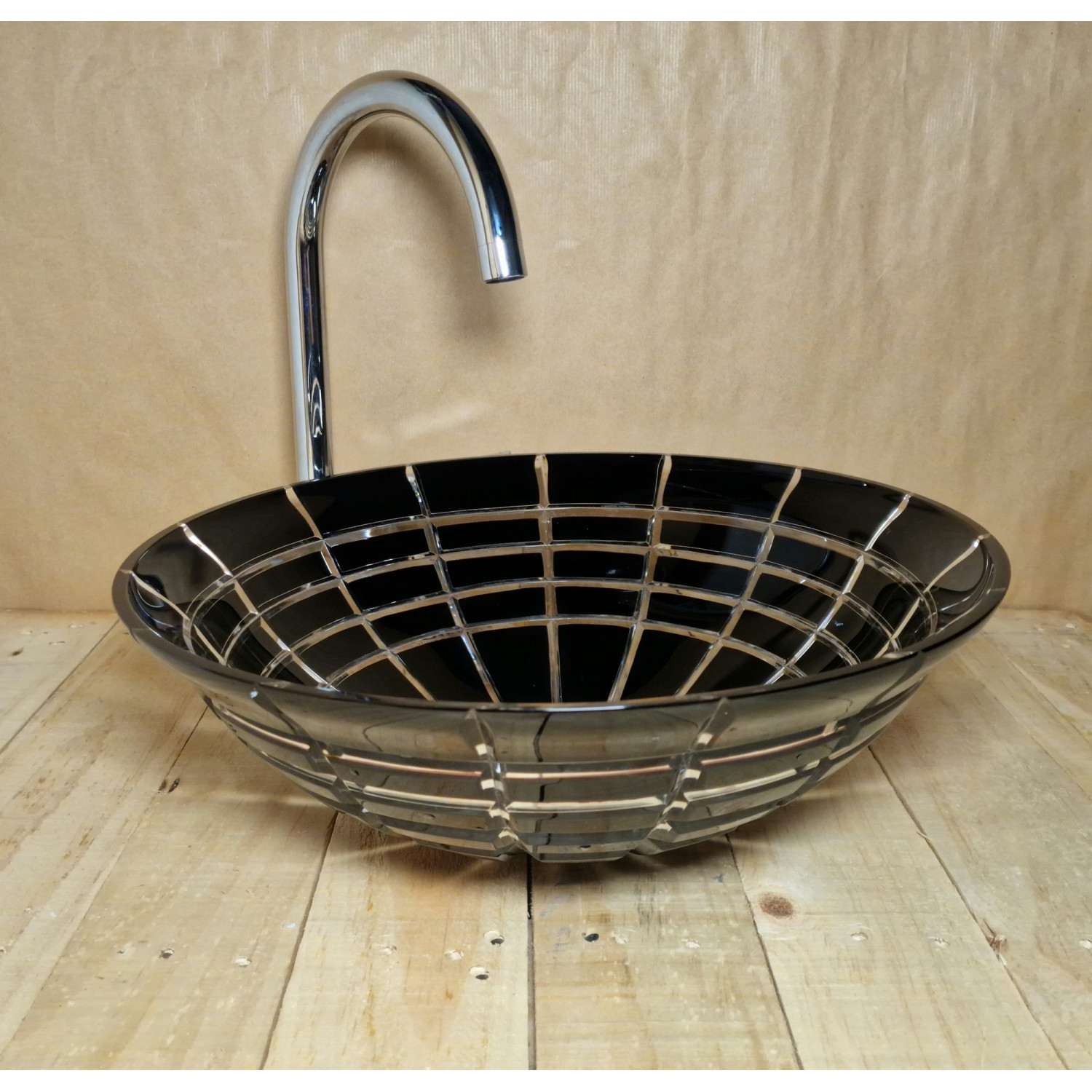 Skleněné designové umyvadlo "Black Diamond Beauty" U 005 foto2