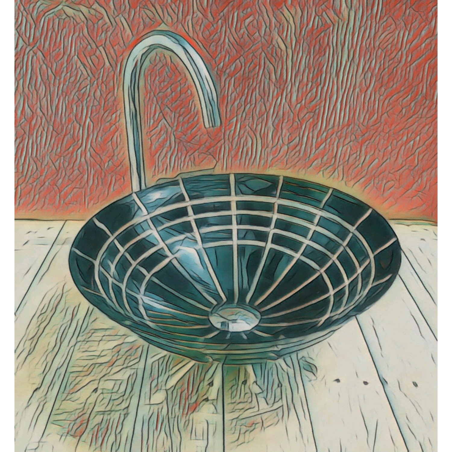 Skleněné designové umyvadlo "Black Diamond Beauty" U 005 foto6