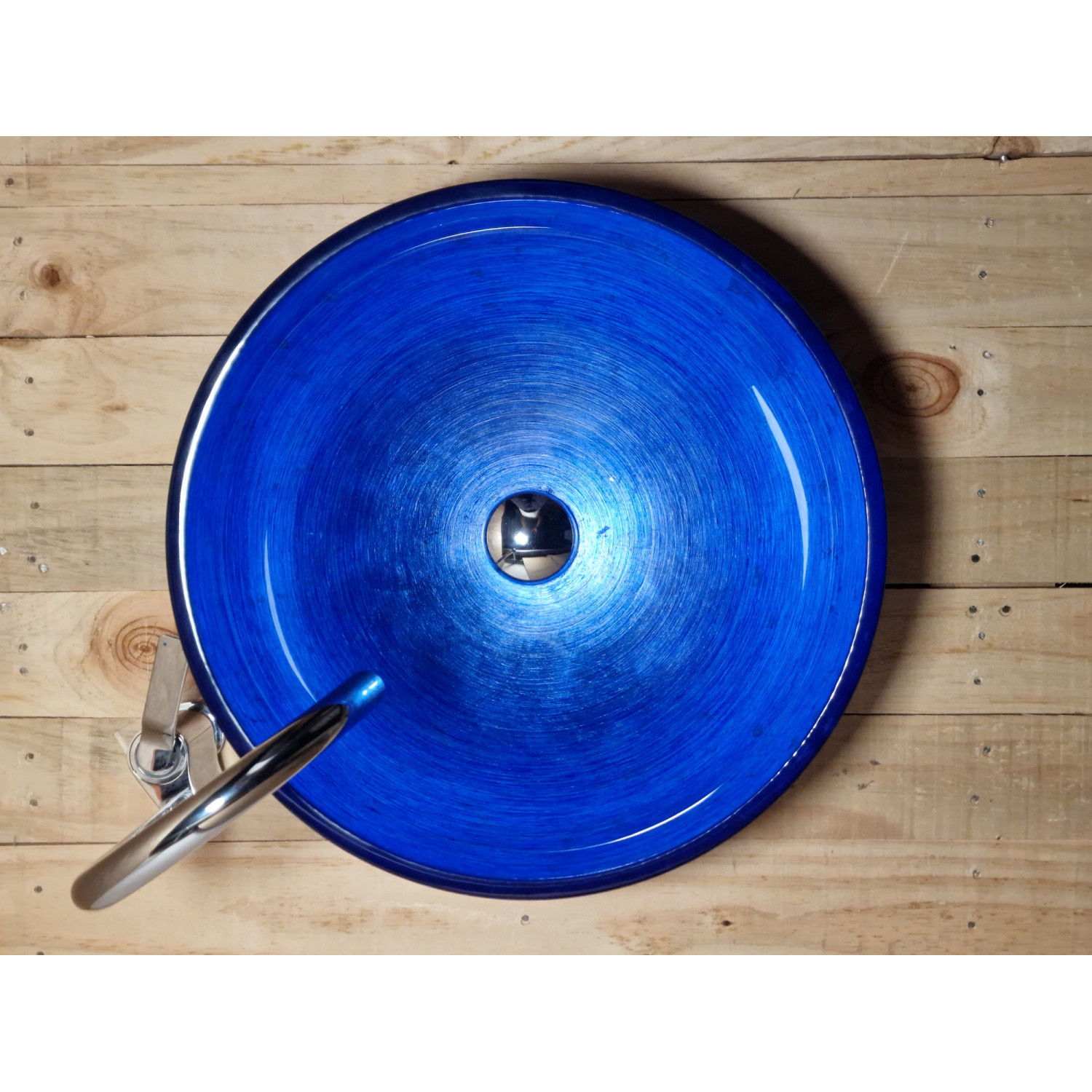 Skleněné designové umyvadlo "Blue Silver Marvel" U 006 foto3