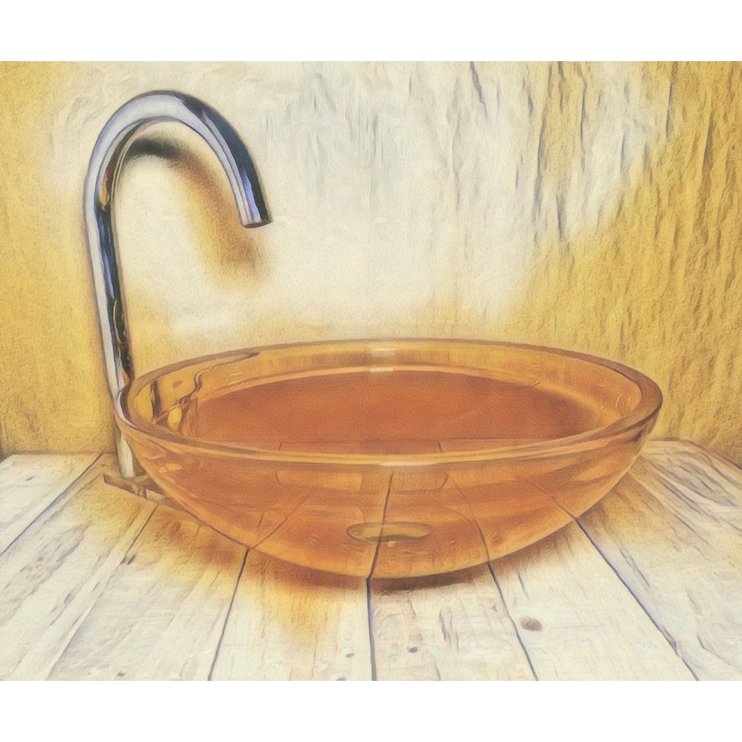 Skleněné designové umyvadlo U 009 foto2