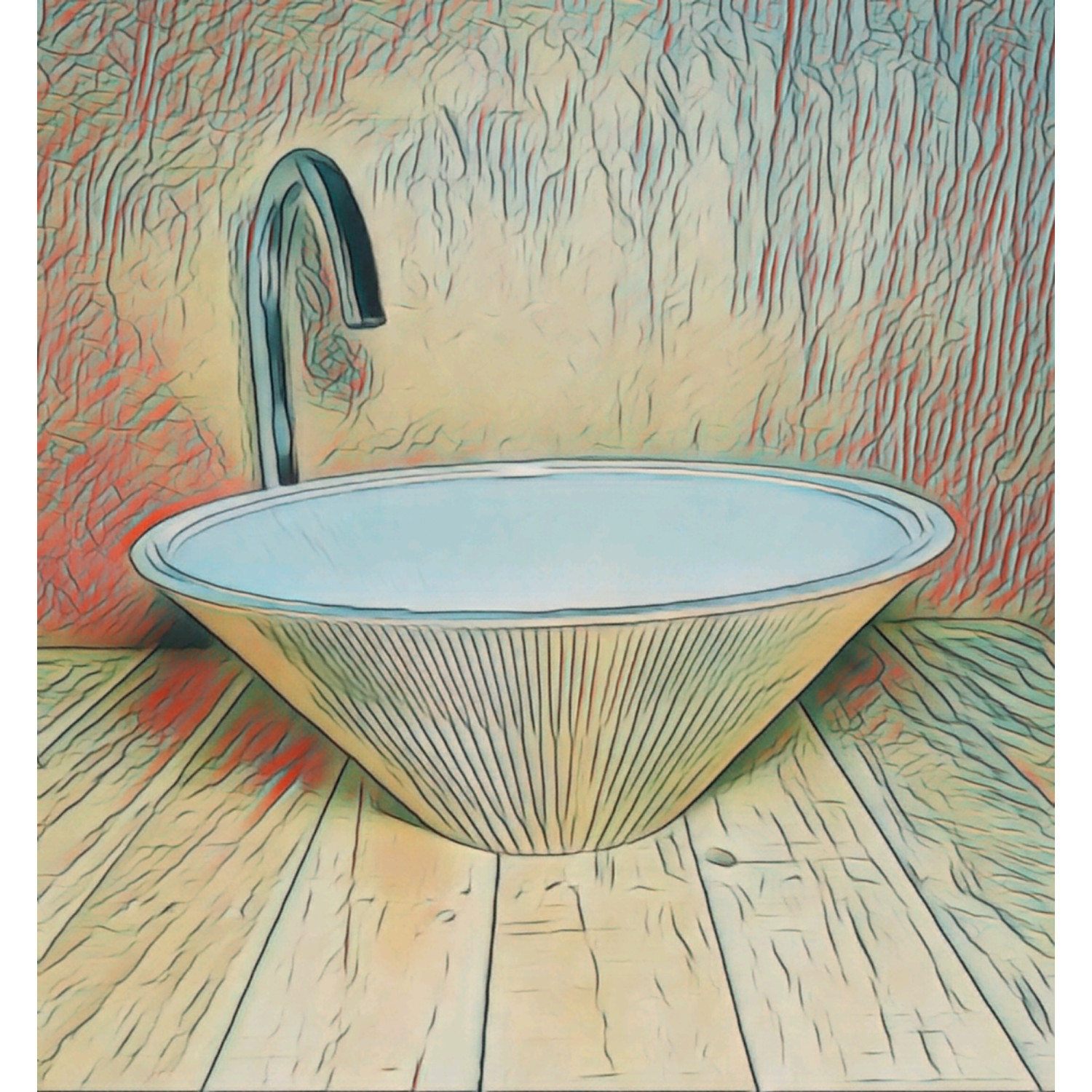 Skleněné umyvadlo s unikátním kónickým tvarem U 016 foto7