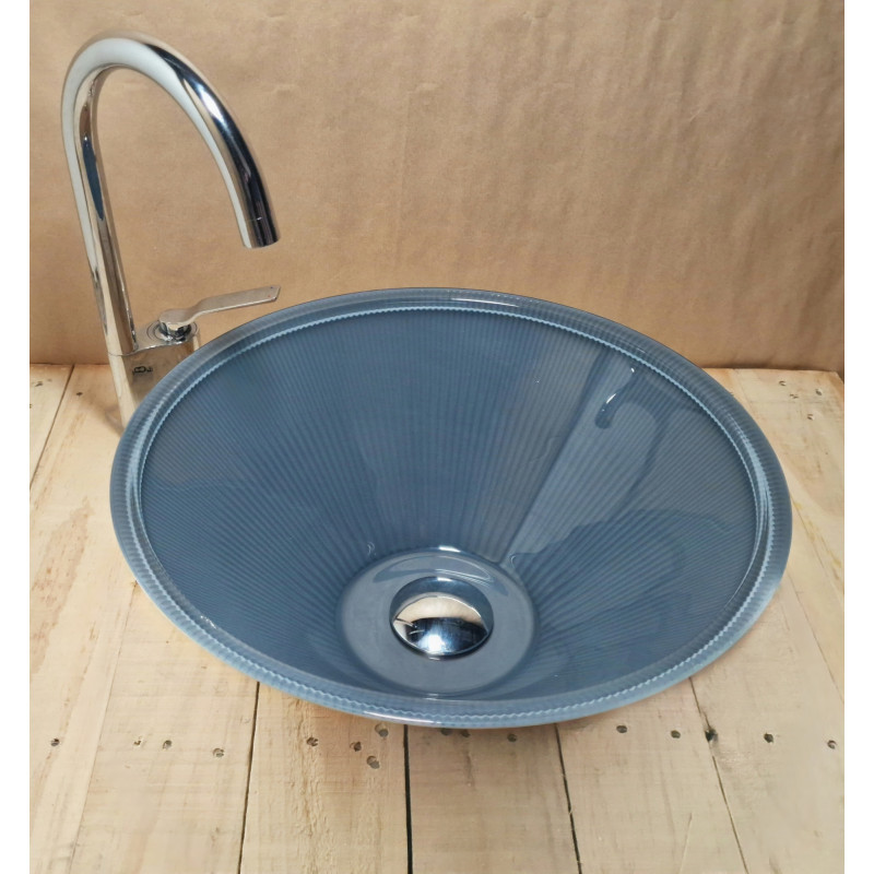 "Stunning Glass Sink with Unique Color Effect" U 026