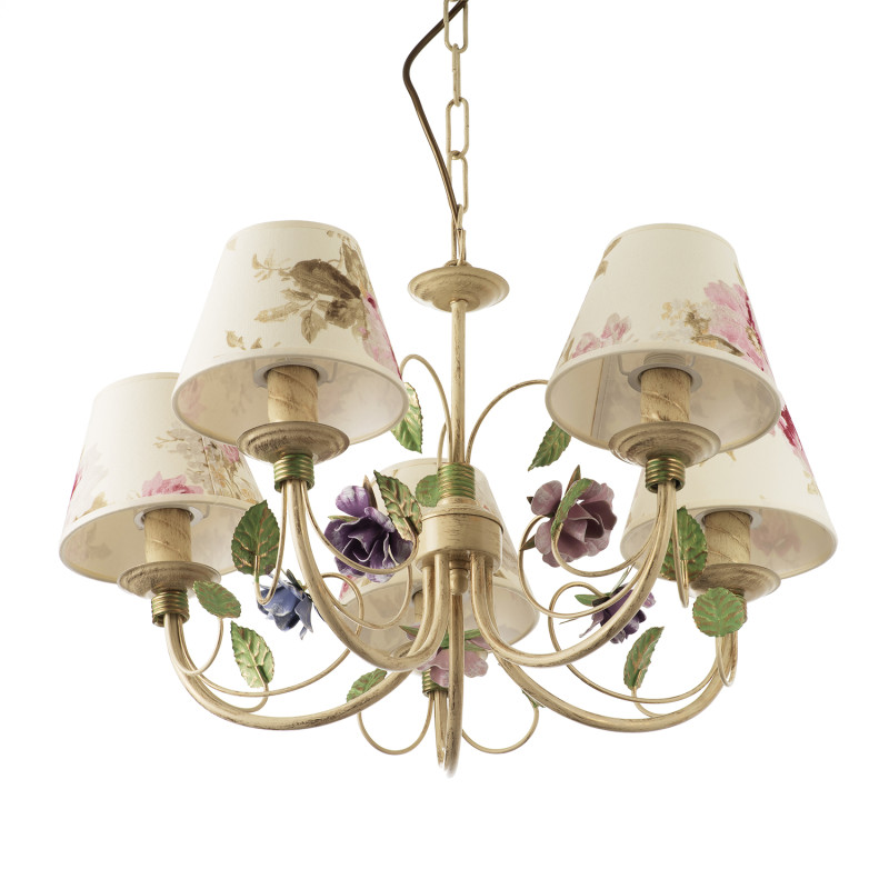 Elegant hanging chandelier on a chain in the style of Provence 20766 "CAMELLIA" foto2