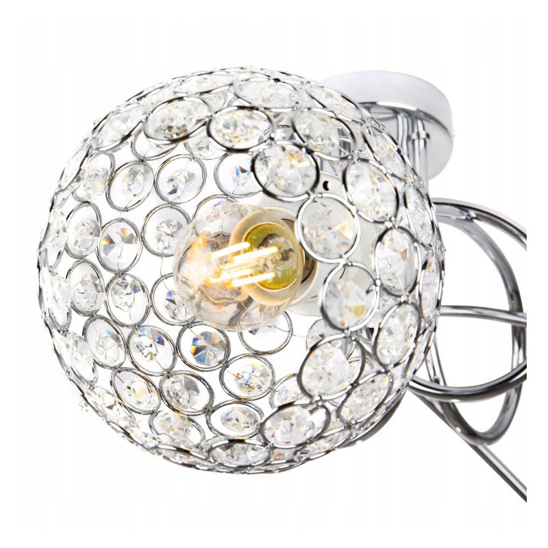 Chrome ceiling lamp in a modern style with glass shades CRYSTAL 2220/5/C foto3