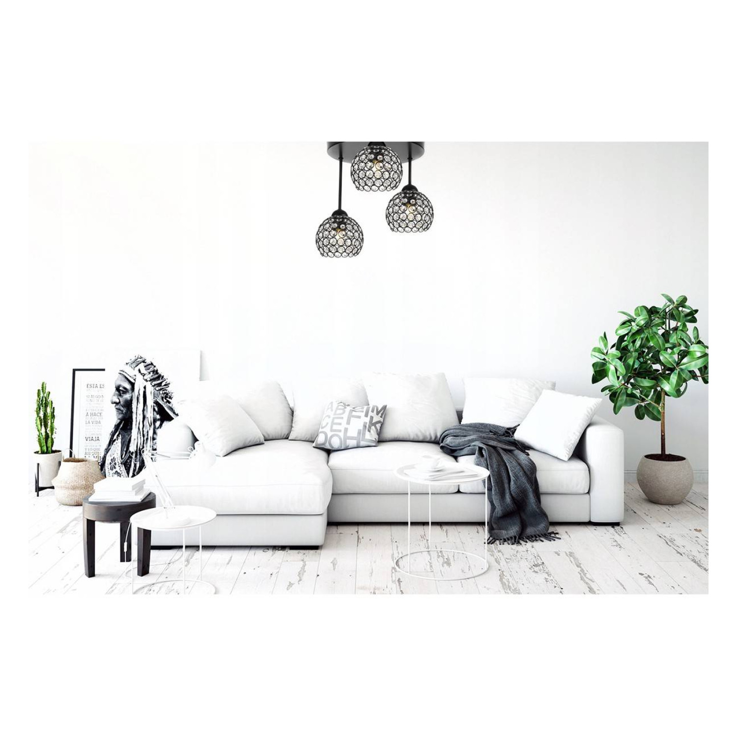 Elegantní závěsná lampa na tyči s dekorativními stínidy CRYSTAL 2220/3/OP foto6