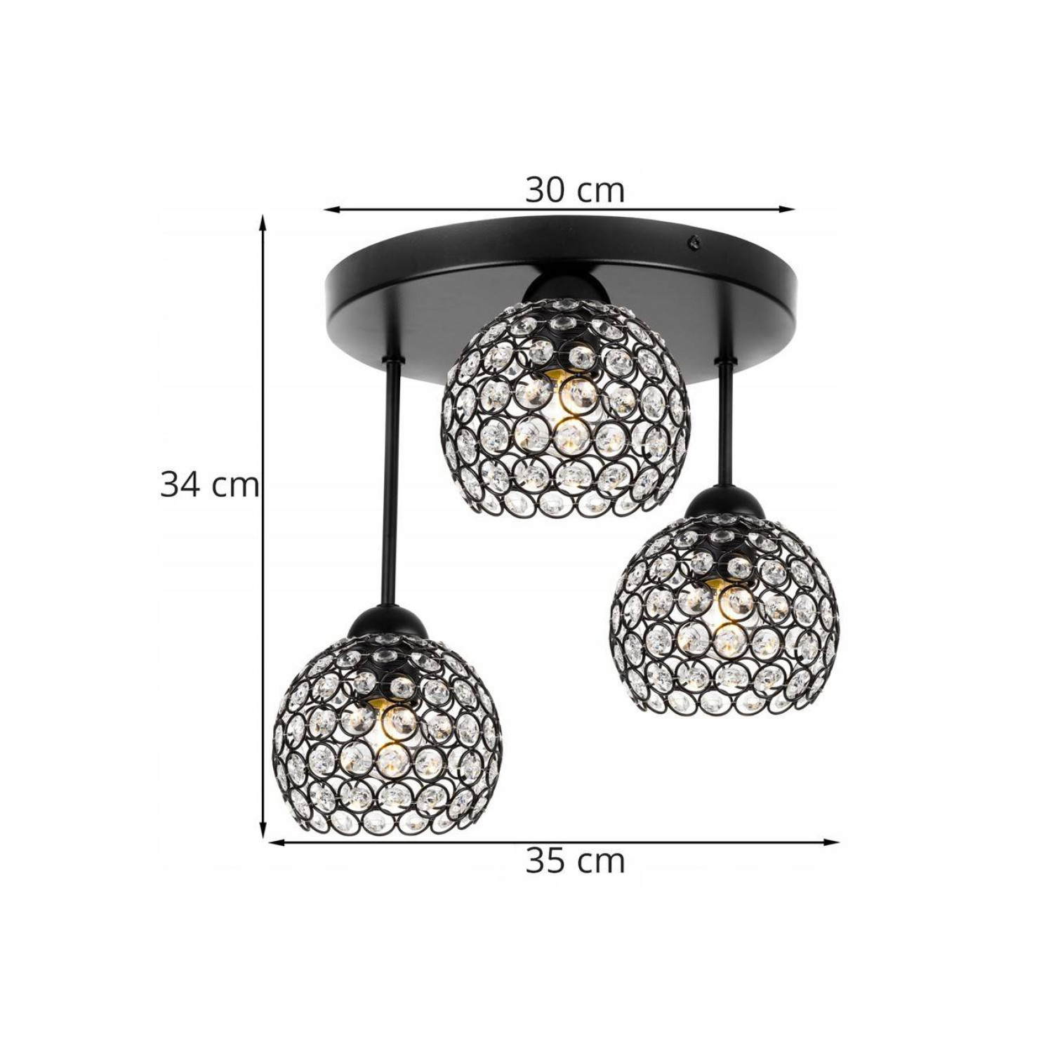 Elegantní závěsná lampa na tyči s dekorativními stínidy CRYSTAL 2220/3/OP foto2