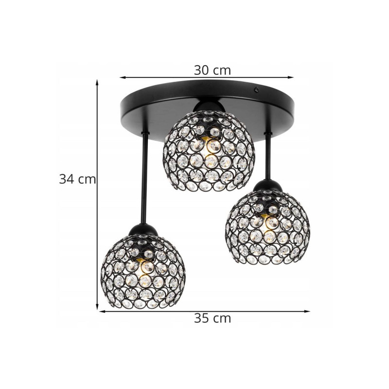 Elegant pendant lamp on a rod with decorative shades CRYSTAL 2220/3/OP foto2
