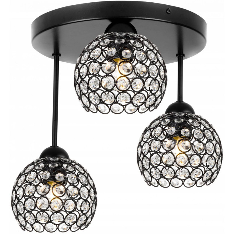 Elegant pendant lamp on a rod with decorative shades CRYSTAL 2220/3/OP