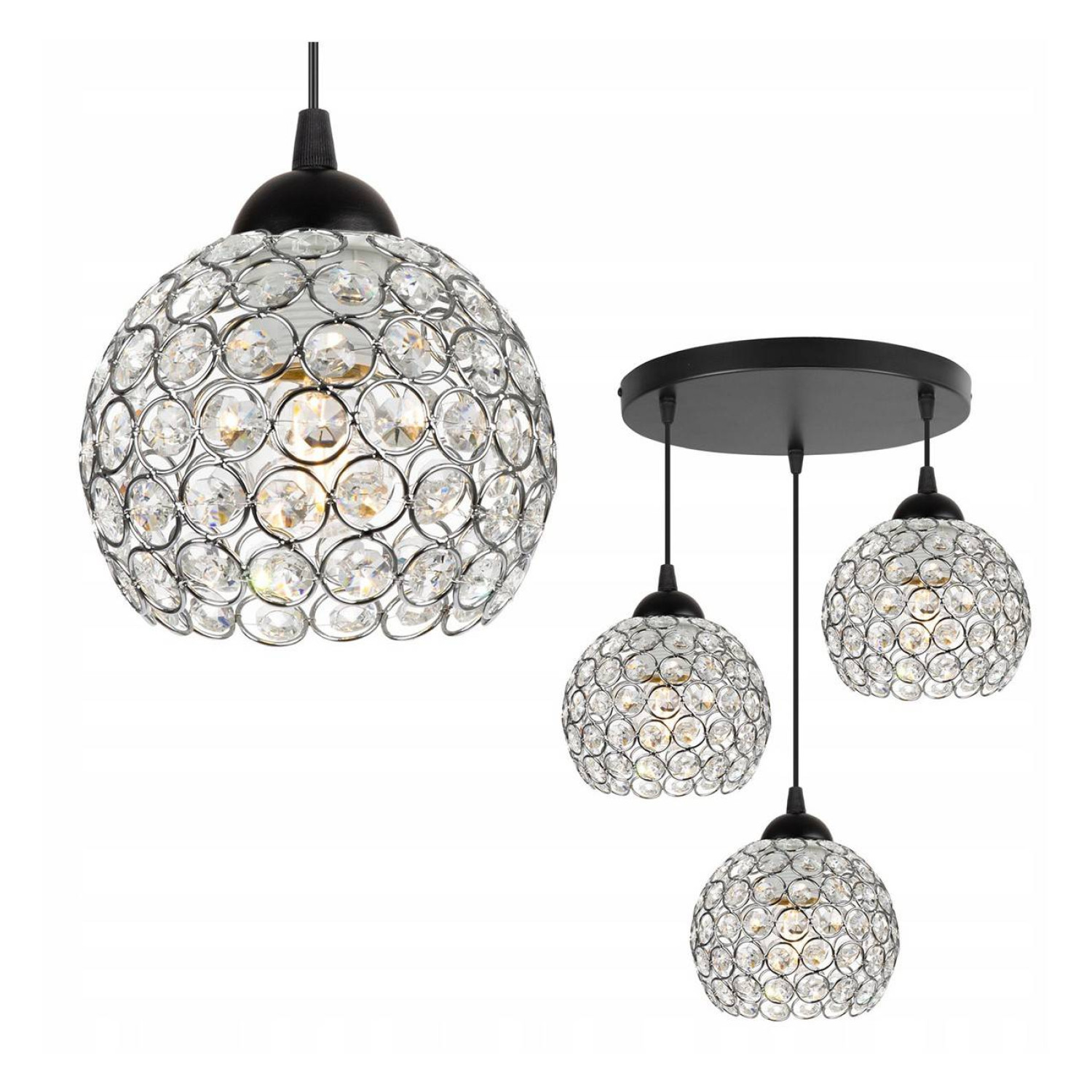 Elegantní závěsné svítidlo s chromovými stínidly CRYSTAL 2220/3/C/OW foto2