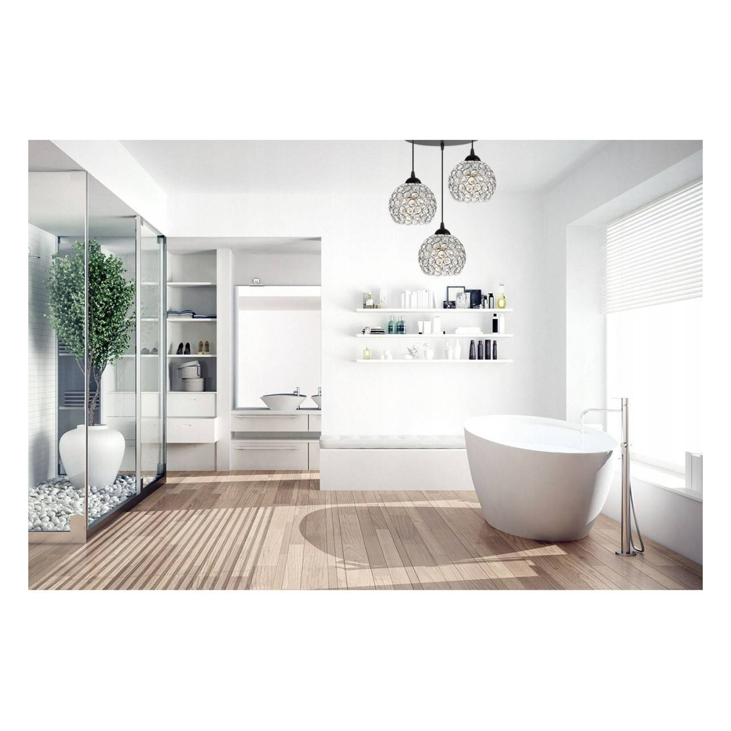 Elegantní závěsné svítidlo s chromovými stínidly CRYSTAL 2220/3/C/OW foto6