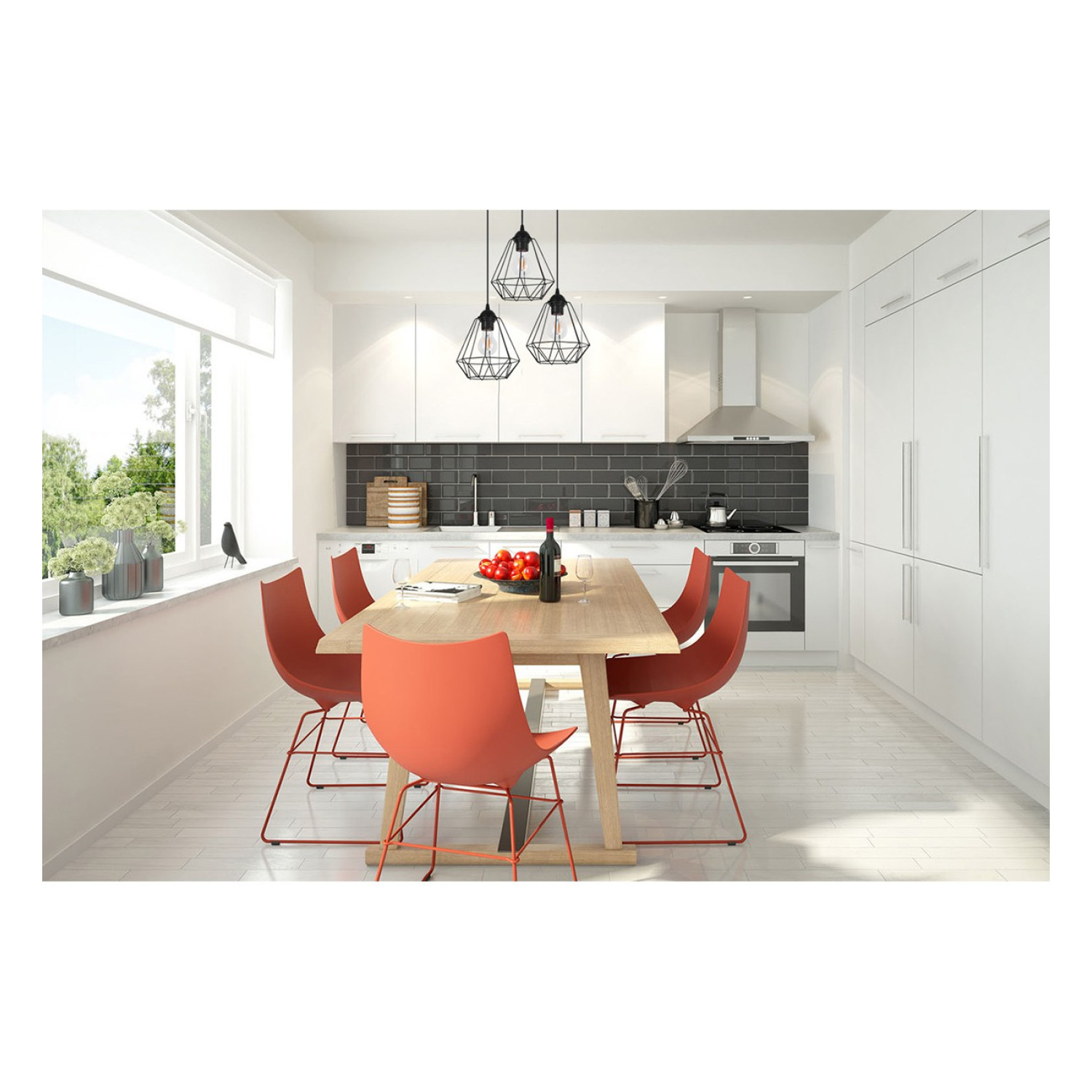 Závěsné svítidlo na lanku s kovovými stínítky LH001 "DIAMOND LOFT CORRAL" foto7