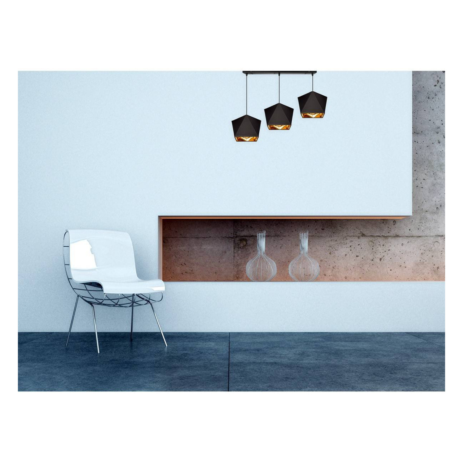 Závěsné svítidlo na lanku LH011 "DIAMOND GOLD" foto3