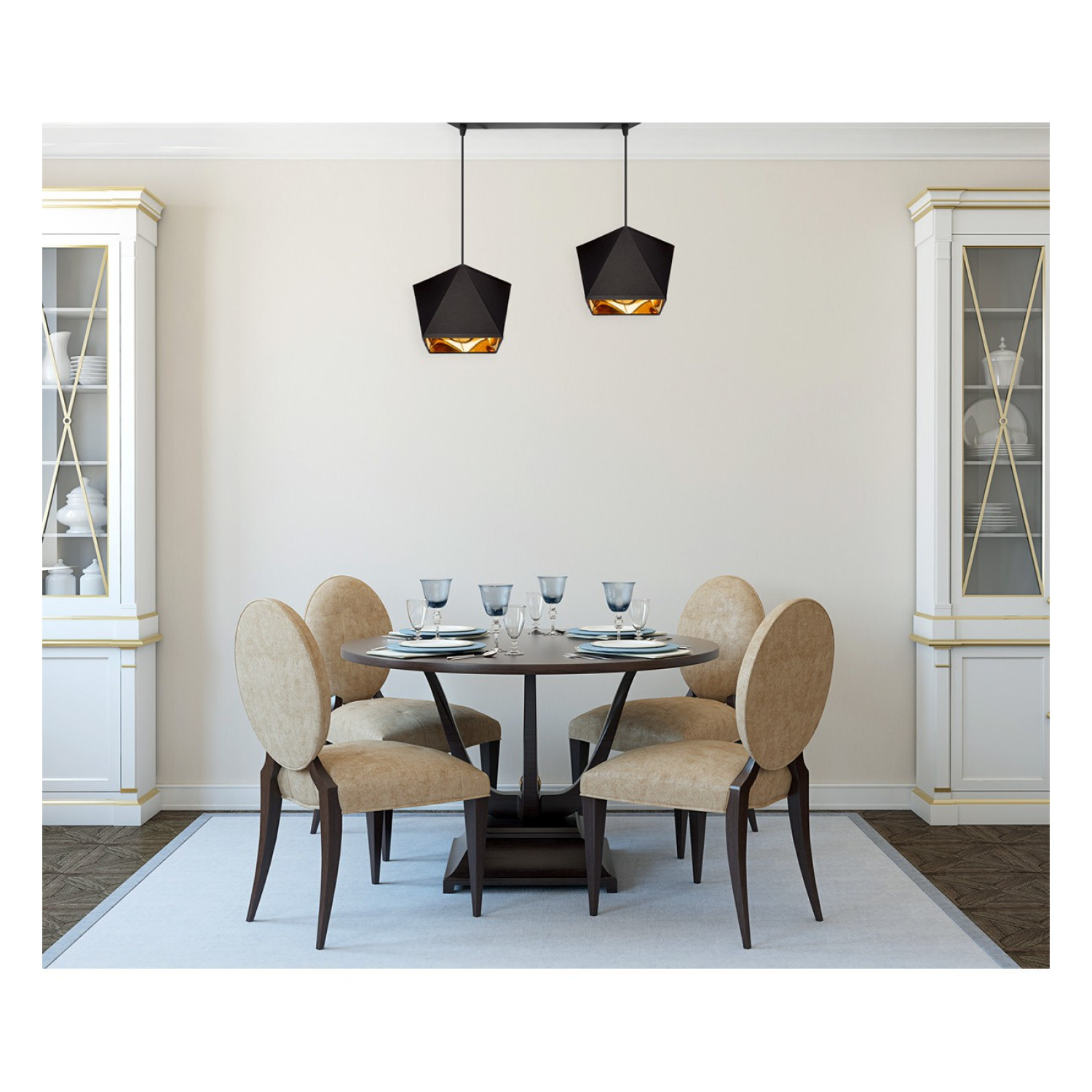 Závěsné svítidlo na lanku LH025 "DIAMOND GOLD" foto3