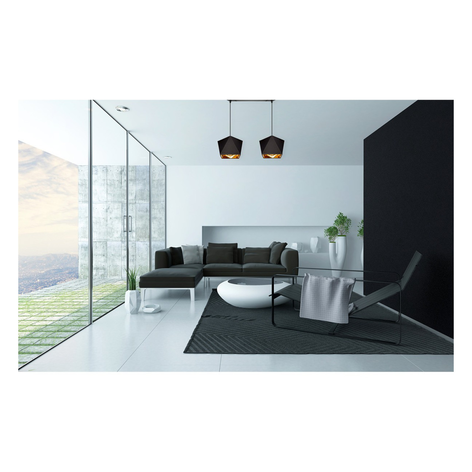 Závěsné svítidlo na lanku LH025 "DIAMOND GOLD" foto2