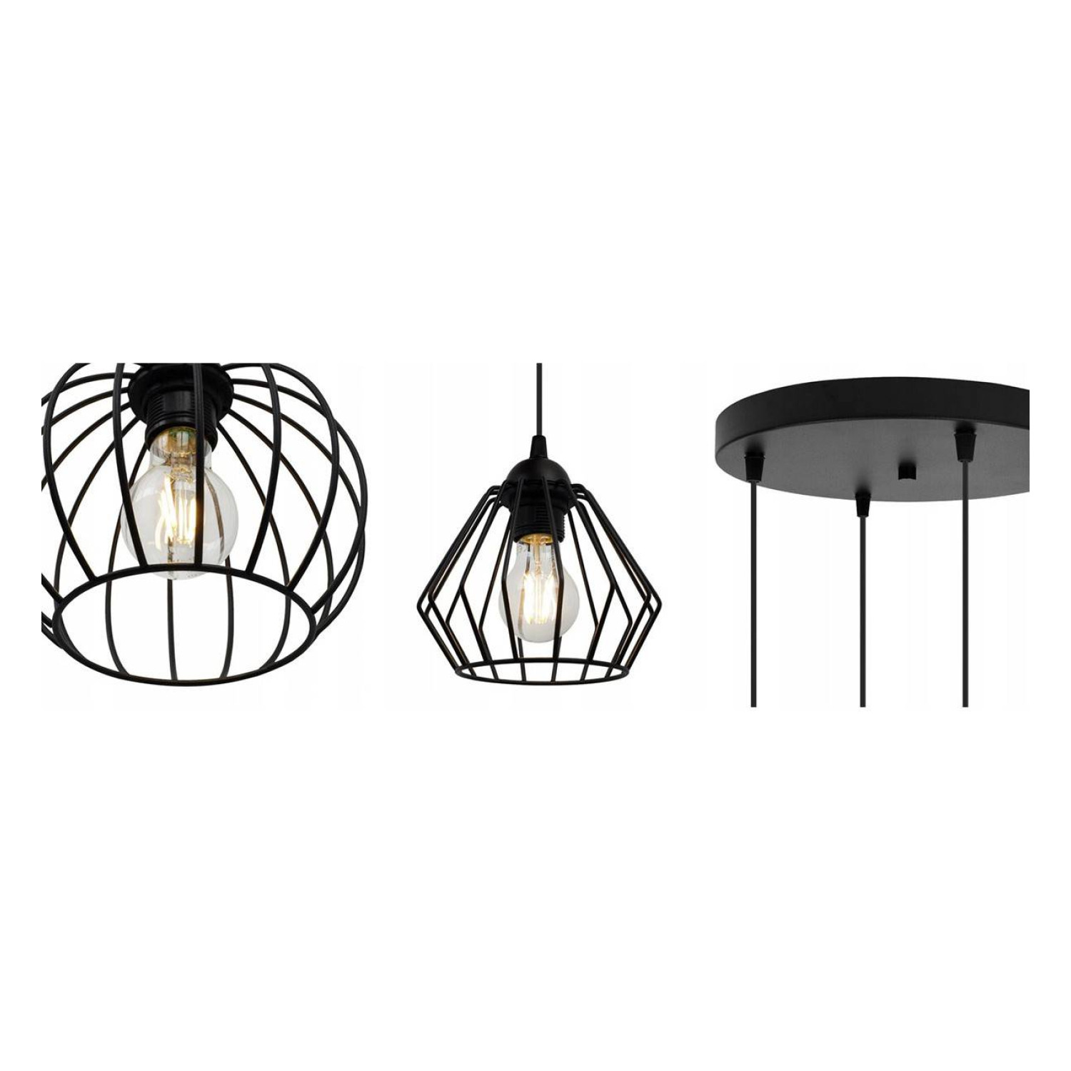 Modern lamp with asymmetrical cream shades EDISON 1502/4/OW/MIX foto3