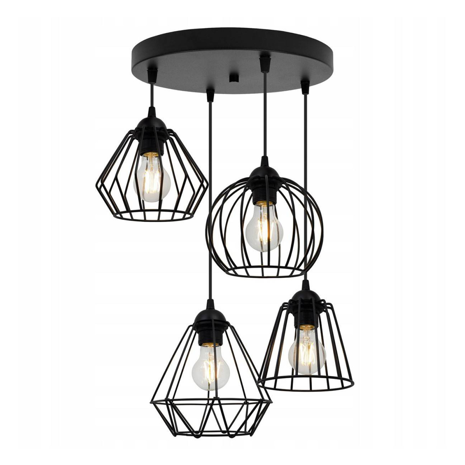 Modern lamp with asymmetrical cream shades EDISON 1502/4/OW/MIX