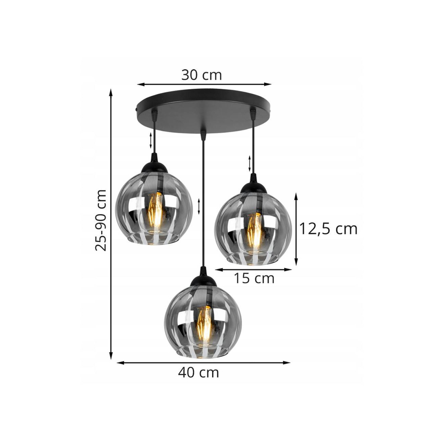 Závěsné svítidlo s nastavitelnou výškou stínidel ELIZA 1987/3/C/OW foto3
