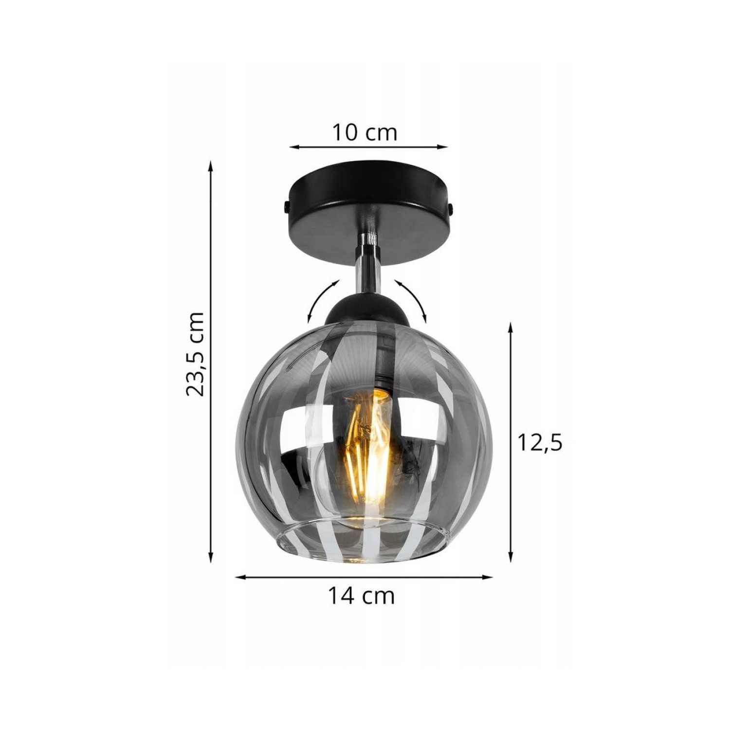 Stropní svítidlo se skleněným stínidlem ELIZA 1987/KP/C foto4
