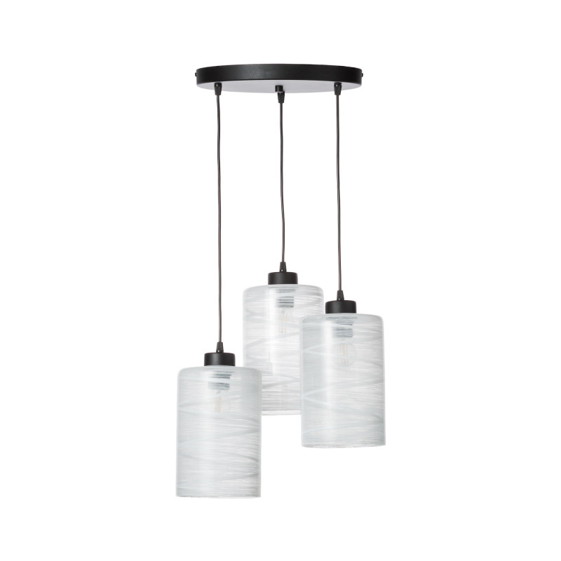 Hanging lamp 60566 "FLORENCE" with three white blown glass shades. foto3