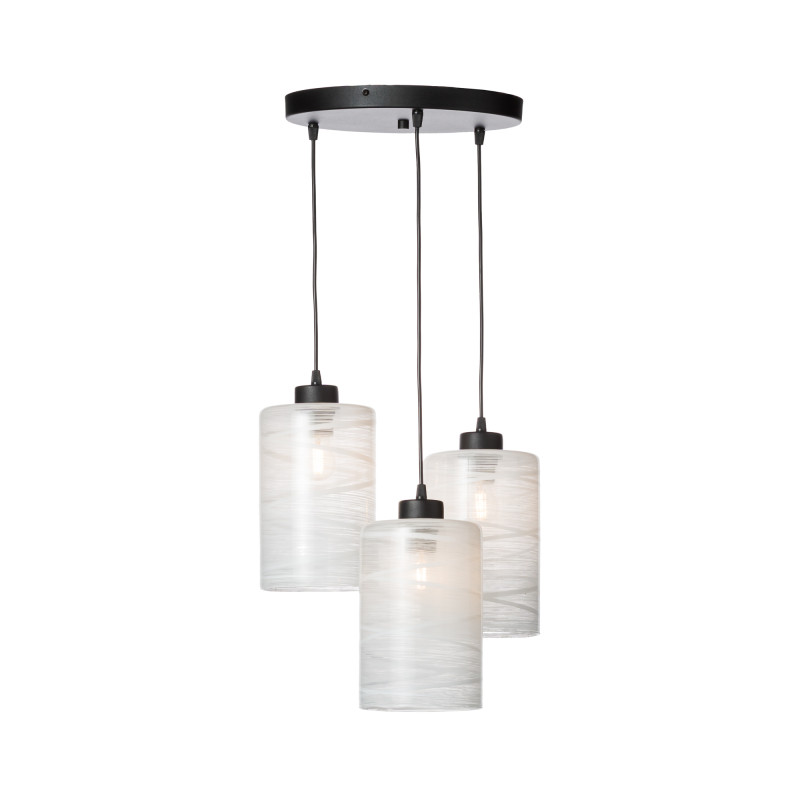 Hanging lamp 60566 "FLORENCE" with three white blown glass shades. foto2
