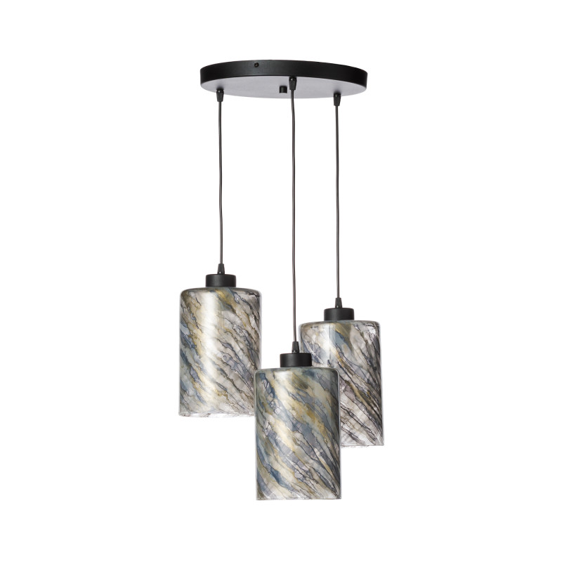 Pendant lamp 60566 "FLORENCE" with three glass shades made of blown glass. foto3