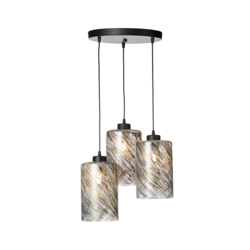 Pendant lamp 60566 "FLORENCE" with three glass shades made of blown glass. foto2