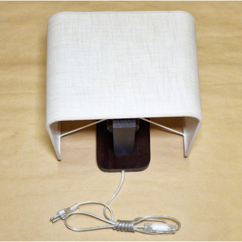 Brown wooden wall lamp with beige linen shade 60101 "HOTEL". foto3