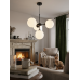 Black pendant chandelier with a white shade and the option of regulation foto11