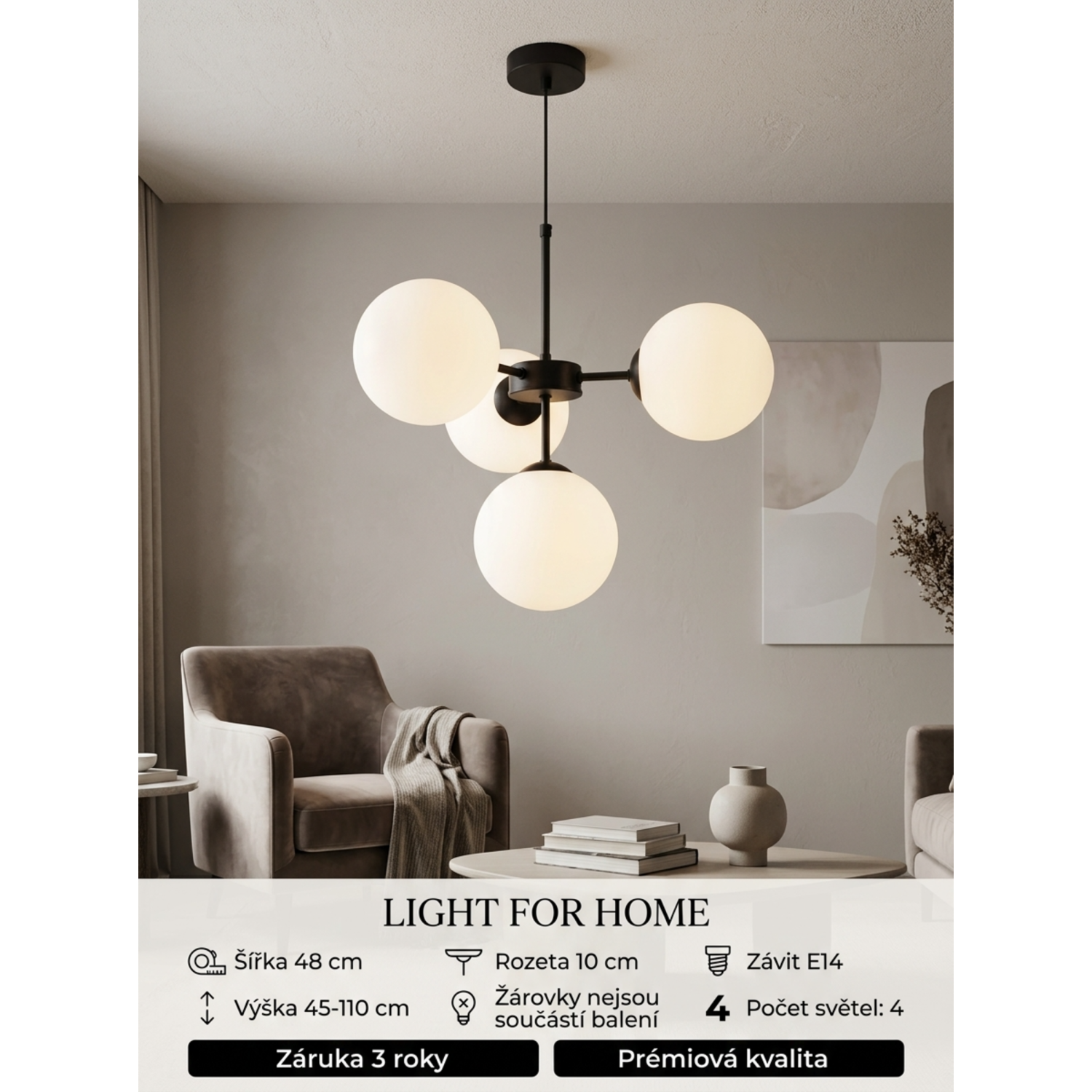 Black pendant chandelier with a white shade and the option of regulation foto4