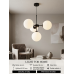 Black pendant chandelier with a white shade and the option of regulation foto11