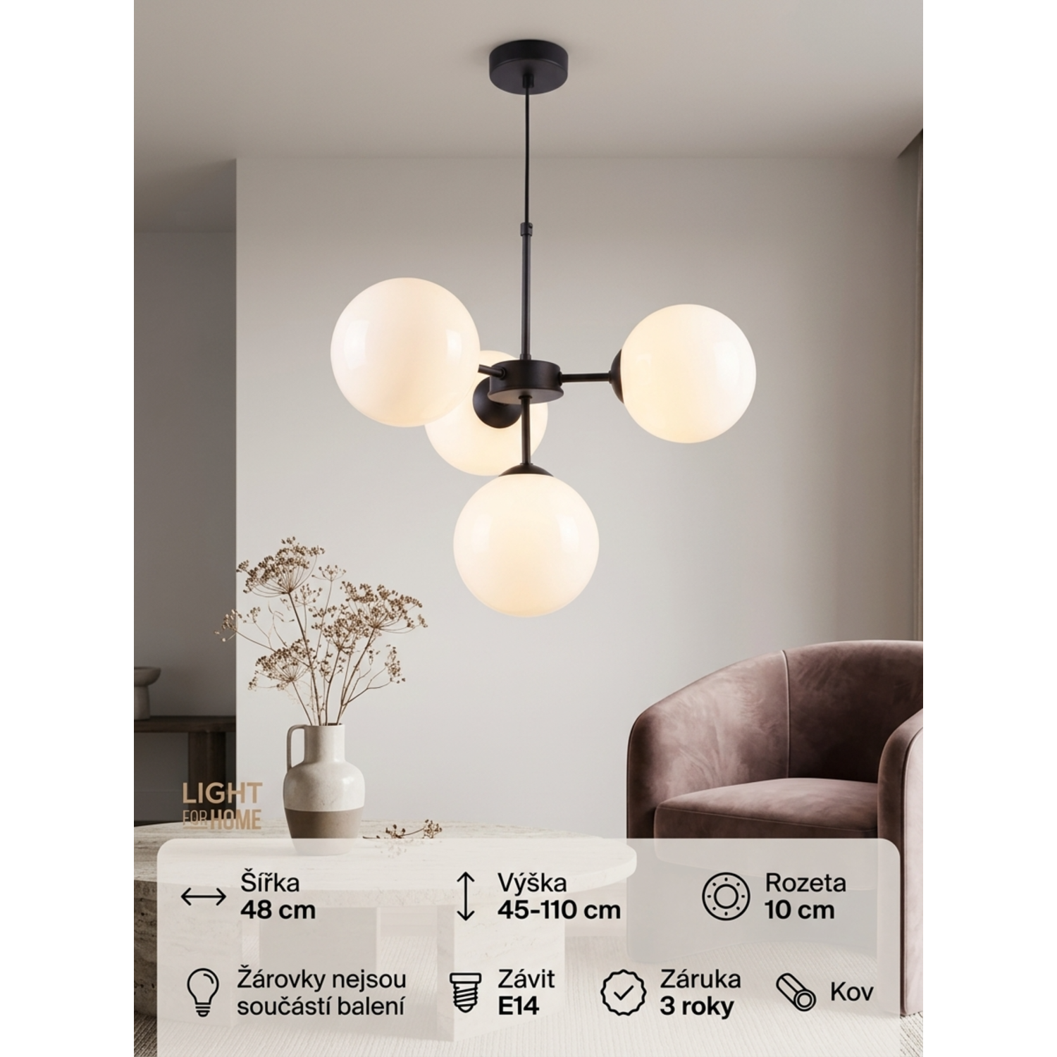 Black pendant chandelier with a white shade and the option of regulation foto5